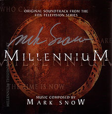 A signed copy of the Millennium Limited Edition Original Soundtrack by composer Mark Snow. ©2008 Twentieth Century Fox Film Corporation.